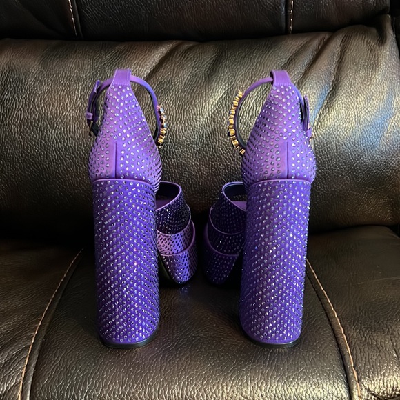 Versace aevitas crystal embellished Medusa logo platform sandals heels NEW - Picture 7 of 11